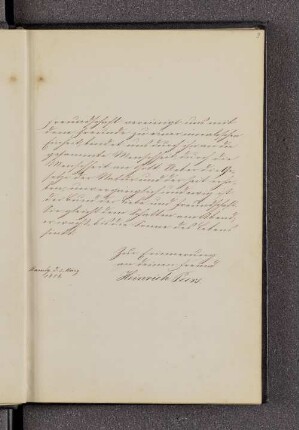 Heinrich Peers. – Hamburg, 03.03.1858