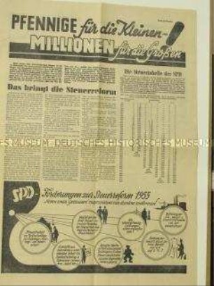 Sonderdruck der SPD zur Steuerreform 1955