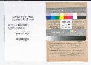 Entnazifizierung Otto Pfeiffer, geb. 27.05.1898 (Postschaffner)