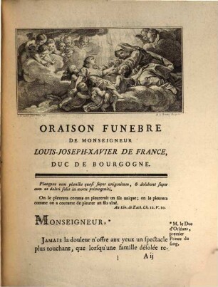 Oraison funebre de très-haut ... prince Mr. Louis-Joseph-Xavier de France, Duc de Bourgogne ...