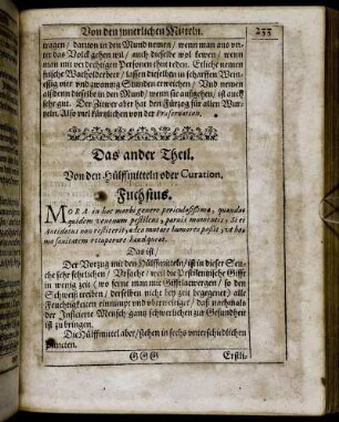 Das ander Theil. Von den Hülfsmitteln oder Curation.