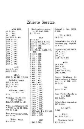 XVII-XIX, Zitierte Gesetze