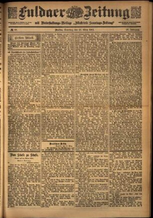 Erste Ausgabe vom Samstag, den 23. März 1901.
