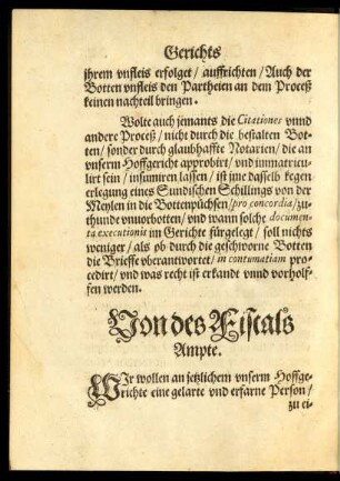 Von des Fistals Ampte.