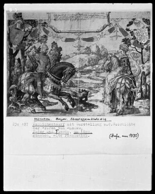 Darstellungen aus der Geschichte der Grafen von Nassau — Graf Engelbert von Nassau und Gemahlin zu Pferd