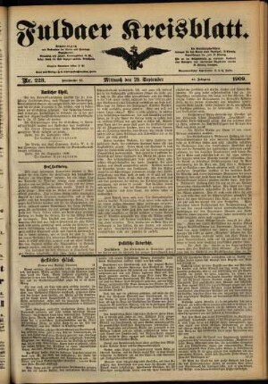 Ausgabe vom Mittwoch, den 29. September 1909.