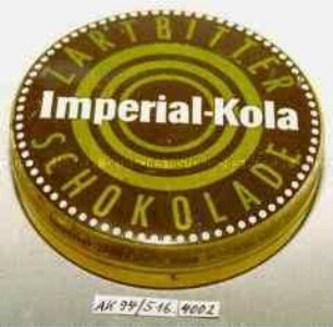 Blechdose für "Imperial-Kola ZARTBITTER SCHOKOLADE"