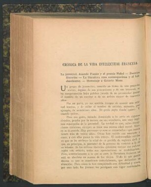 Crónica de la vida intelectual francesa