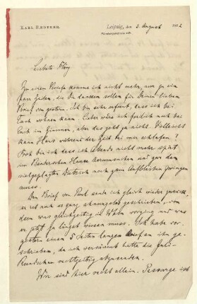 Eigenhändiger Brief mit Unterschrift (Ansetzungssachtitel von Bearbeiter/in)