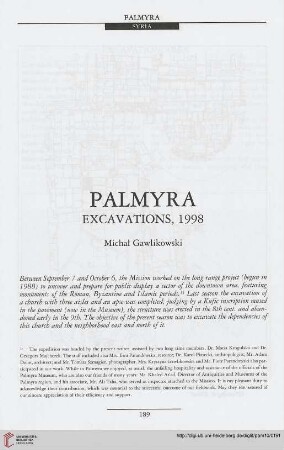 10: Palmyra : excavations, 1998