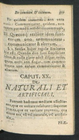 Caput XX. De Naturali Et Artificiali.
