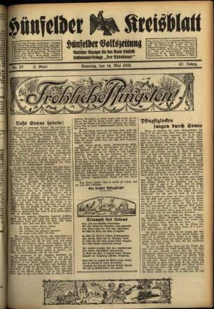 Dritte Ausgabe vom Samstag, den 14. Mai 1932.