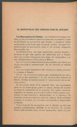 El monopolio del seguro por el Estado en Chile