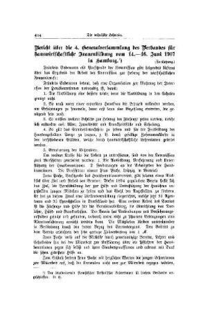 Bericht über die 4. Generalversammlung des Verbandes für hauswirtschaftliche Frauenbildung vom 14.-16. Juni 1907 in Hamburg : (Fortsetzung)