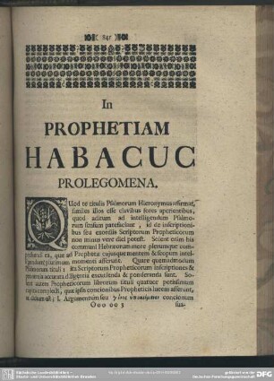 In Prophetiam Habacuc