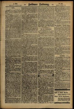 Zweite Ausgabe vom Samstag, den 16. November 1912.
