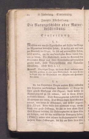 Zweite Abtheilung. Die Naturgeschichte oder Naturbeschreibung.