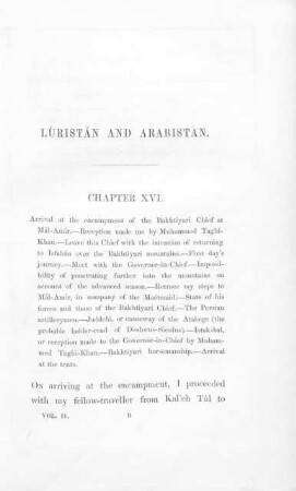 Chapter XVI: Adventures among the Bakhtiyari Mountains