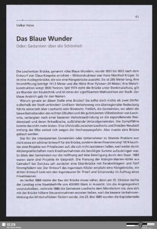 Das Blaue Wunder - Oder: Gedanken über die Schönheit