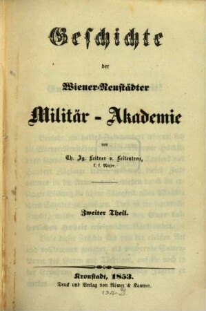 Geschichte der Wiener-Neustädter Militär-Akademie, 2
