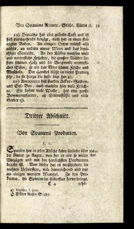Dritter Abschnitt. Von Spaniens Producten.