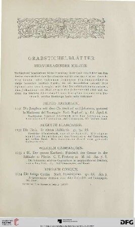 Grabstichelblätter (Nr. 1151-1220)