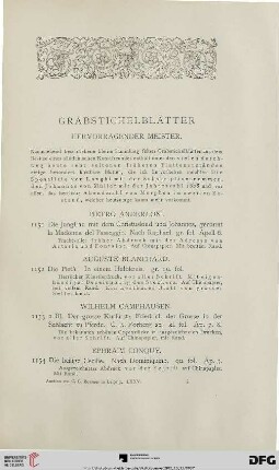 Grabstichelblätter (Nr. 1151-1220)