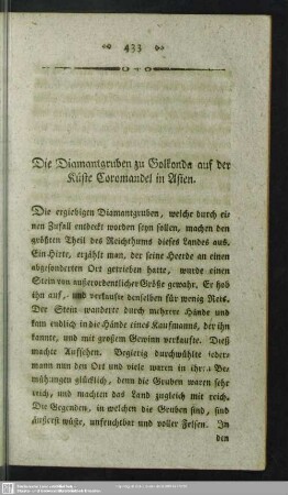 Die Diamantengruben zu Golkonda auf der Küste Coromandel in Asien