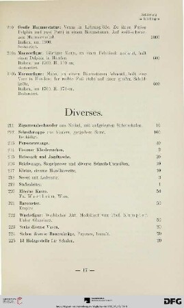 Diverses (Nr. 211-225)