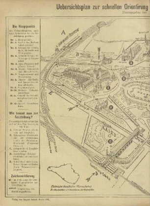Karte: Uebersichtsplan zur schnellen Orientirung auf der Berliner Gewerbe-Ausstellung 1896