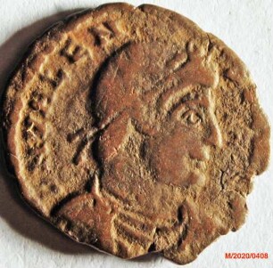 Römische Münze, Nominal Centenionalis, Prägeherr Valens, Prägeort nicht bestimmbar, Original