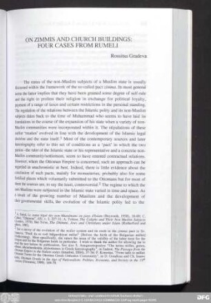 On Zimmis And Church Buildings: Four Cases From Rumeli Rossitsa Gradeva