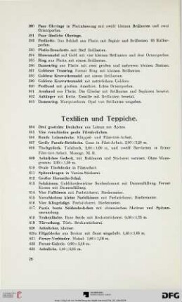 Textilien und Teppiche (Nr. 604-676)