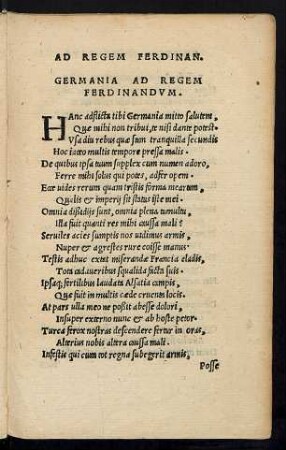 Germania Ad Regem Ferdinandum.