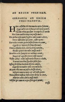 Germania Ad Regem Ferdinandum.