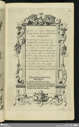 Epicedium in obitum Illustrissimae Principis, Dominae Elisabethae, Ducis Megapolitanae