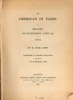 Heath's picturesque annual. 1843