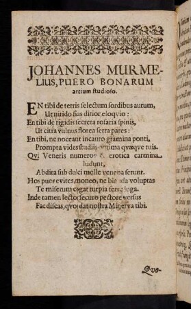 6v, Johannes Murmelius, Puero Bonarum artium studioso
