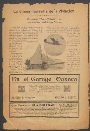 La última maravilla de la aviación. : El nuevo "Bote Volador" en sus pruebas marítimas y aéreas.