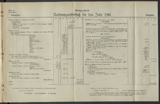 Zweiganstalt. Rechnungsabschluß für das Jahr 1916.