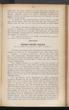 Zweimal lebendig begraben