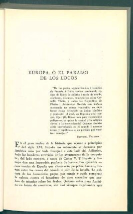 Europa, o el paraiso de los locos