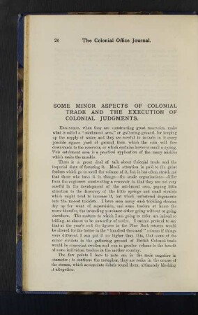 Some minor aspects of Colonial Trade and the Execution of Colonial Judgments