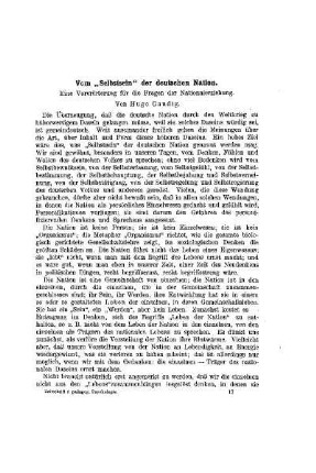 Vom "Selbstsein" der deutschen Nation : eine Vorerörterung für die Fragen der Nationalerziehung
