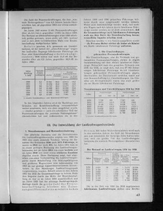 Neuzulassungen und Umschreibungen 1950 bis 1956