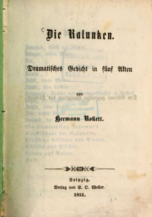 Dramatische Dichtungen : 3 Theile in 1 Bd.. 1