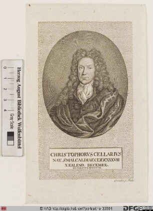 Bildnis Christoph Cellarius (eig. Keller od. Kellner)