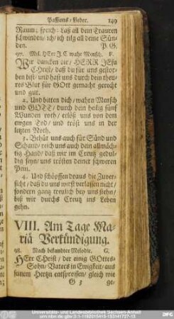 VIII. Am Tage Mariä Verkündigung.