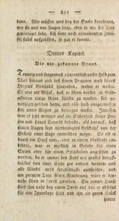 Drittes Kapitel. Die nie gekannte Braut
