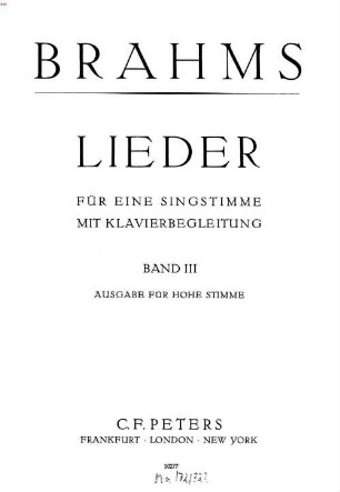 Lieder : für 1 Singstimme mit Klavierbegl., 3